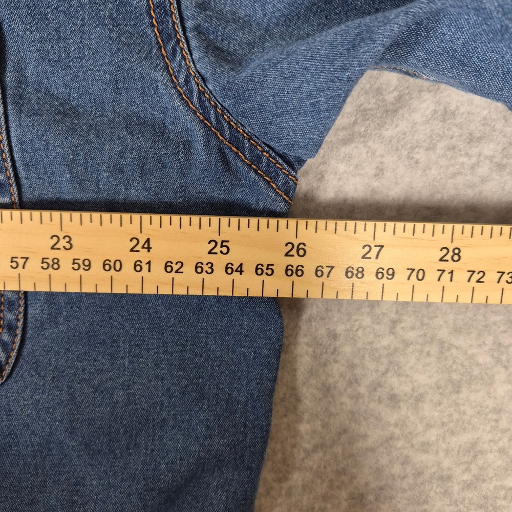 Wrangler Denim Button Down Shirt Mens XXL Blue Short Sleeve Authentic Western - Picture 10 of 10